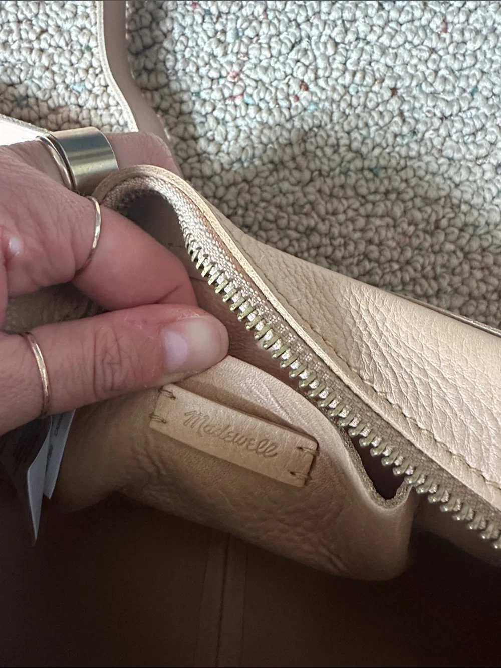 Madewell Beige Leather Crossbody Bag